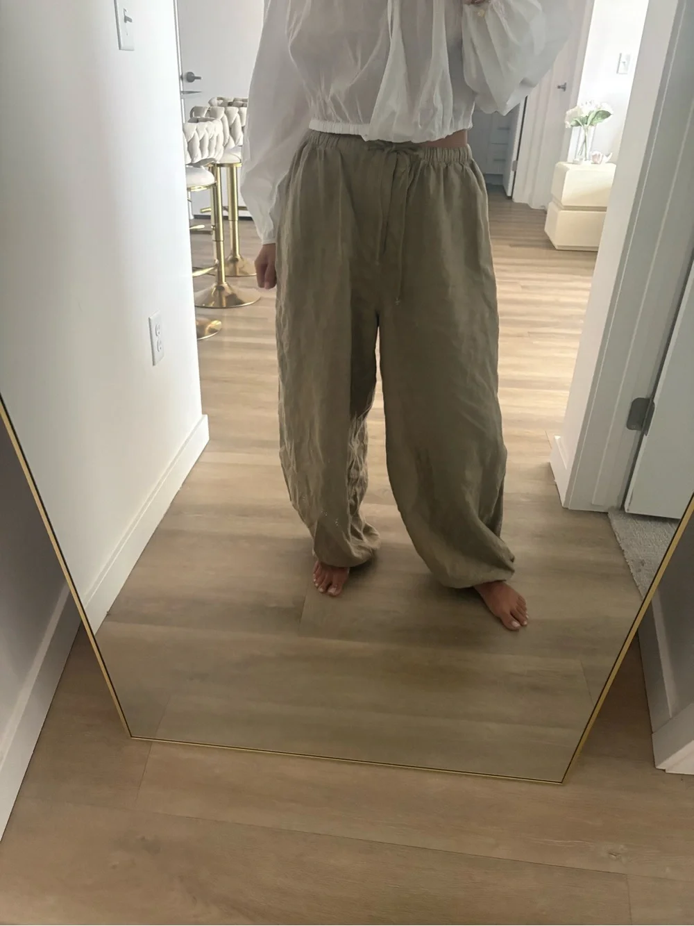 Aritzia TNA interstate linen balloon pants